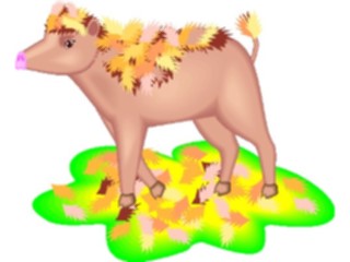 Sticker Custom Preview Image #023504 Animals Farm Animals Pig Leaves