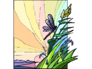 Sticker Custom Preview Image #023890 Animals Insects Dragonfly Plants