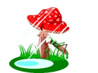 Sticker Custom Preview Image #023941 Animals Insects Grasshopper Mushroom