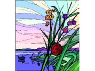 Sticker Custom Preview Image #023962 Animals Insects Ladybug Flowers