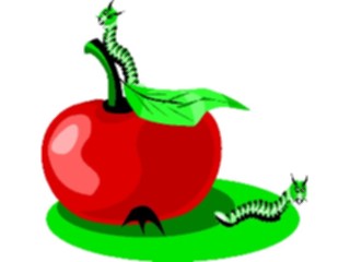 Sticker Custom Preview Image #024112 Animals Insects Wormsin Apple