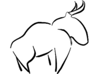 Sticker Custom Preview Image #024319 Animals Land Animals Bison Outline