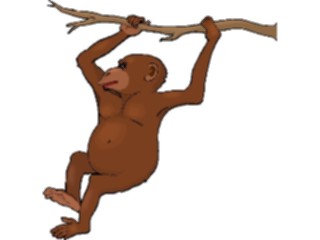 Sticker Custom Preview Image #024415 Animals Land Animals Chimp Swinging