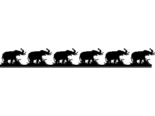 Sticker Custom Preview Image #024549 Animals Land Animals Elephant Border