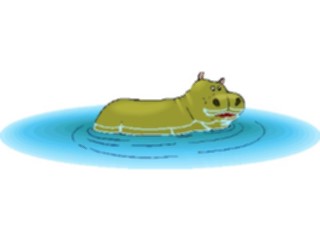 Sticker Custom Preview Image #024747 Animals Land Animals Hippoin Water