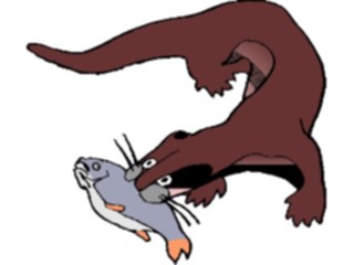 Sticker Custom Preview Image #025061 Animals Land Animals Otterwith Fish2