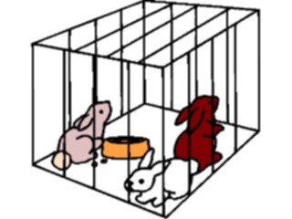 Sticker Custom Preview Image #025164 Animals Land Animals Rabbitsin Cage