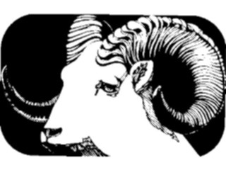 Sticker Custom Preview Image #025190 Animals Land Animals Ram Face