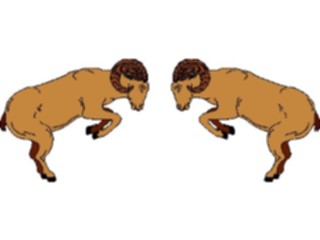 Sticker Custom Preview Image #025193 Animals Land Animals Rams Butting1