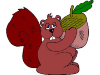 Sticker Custom Preview Image #025320 Animals Land Animals Squirrel Acorn