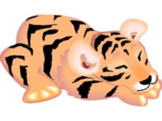 Sticker Custom Preview Image #025355 Animals Land Animals Tiger Cub Sleeping