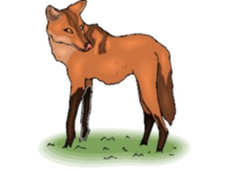 Sticker Custom Preview Image #025421 Animals Land Animals Wolf Red