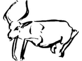 Sticker Custom Preview Image #025448 Animals Line Art Antelope01