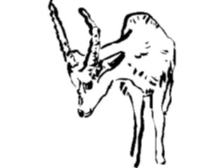 Sticker Custom Preview Image #025450 Animals Line Art Antelope03