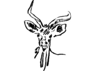 Sticker Custom Preview Image #025455 Animals Line Art Antelope08