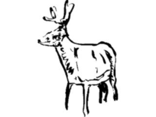Sticker Custom Preview Image #025566 Animals Line Art Deer1