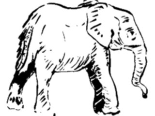 Sticker Custom Preview Image #025626 Animals Line Art Elephant1