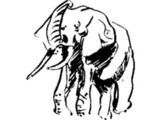 Sticker Custom Preview Image #025627 Animals Line Art Elephant2