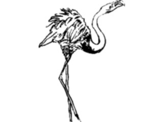 Sticker Custom Preview Image #025643 Animals Line Art Flamingo