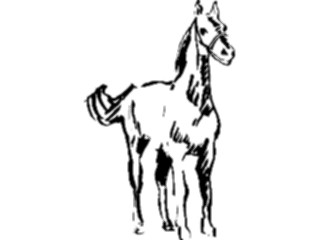 Sticker Custom Preview Image #025665 Animals Line Art Horse1