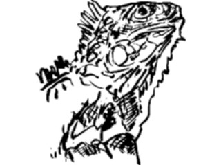 Sticker Custom Preview Image #025675 Animals Line Art Iguana