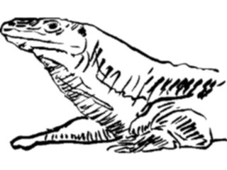 Sticker Custom Preview Image #025677 Animals Line Art Komodo Dragon