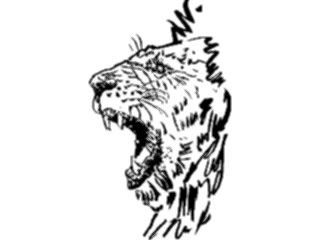 Sticker Custom Preview Image #025682 Animals Line Art Lion Roaring2