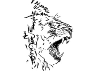 Sticker Custom Preview Image #025683 Animals Line Art Lion Roaring3