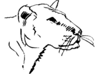 Sticker Custom Preview Image #025684 Animals Line Art Lioness1