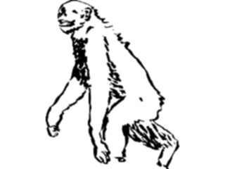 Sticker Custom Preview Image #025692 Animals Line Art Monkey2