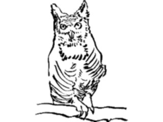 Sticker Custom Preview Image #025699 Animals Line Art Owl1