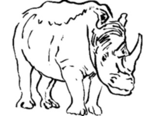 Sticker Custom Preview Image #025714 Animals Line Art Rhino2