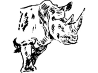 Sticker Custom Preview Image #025715 Animals Line Art Rhino3