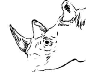 Sticker Custom Preview Image #025716 Animals Line Art Rhino4