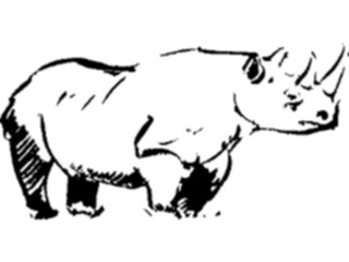 Sticker Custom Preview Image #025717 Animals Line Art Rhino5