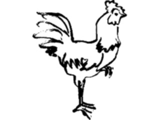 Sticker Custom Preview Image #025719 Animals Line Art Rooster2