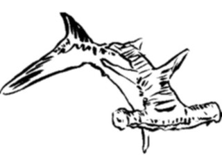 Sticker Custom Preview Image #025725 Animals Line Art Shark Hammerhead