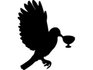 Sticker Custom Preview Image #025813 Animals Silhouettes Bird Drinking