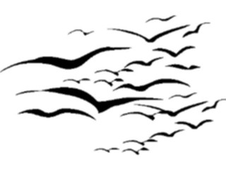 Sticker Custom Preview Image #025817 Animals Silhouettes Birds Flock