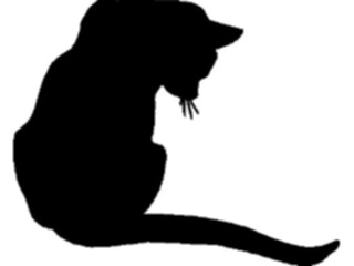 Sticker Custom Preview Image #025850 Animals Silhouettes Cat05