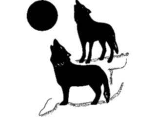 Sticker Custom Preview Image #025877 Animals Silhouettes Coyotes