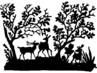 Sticker Custom Preview Image #025895 Animals Silhouettes Deerinthe Woods