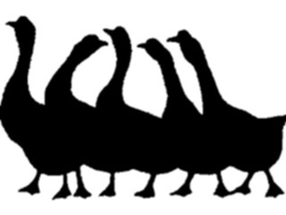 Sticker Custom Preview Image #026032 Animals Silhouettes Geese