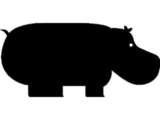 Sticker Custom Preview Image #026046 Animals Silhouettes Hippopotamus1