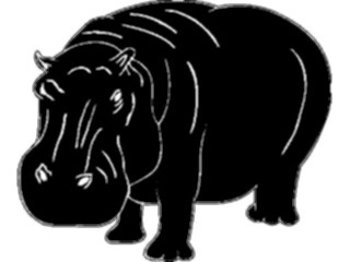 Sticker Custom Preview Image #026047 Animals Silhouettes Hippopotamus2