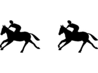 Sticker Custom Preview Image #026071 Animals Silhouettes Horses Riders