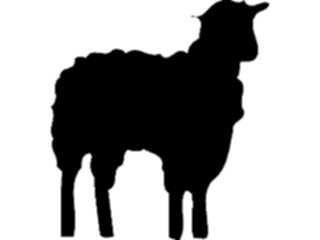 Sticker Custom Preview Image #026085 Animals Silhouettes Lamb