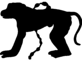 Sticker Custom Preview Image #026116 Animals Silhouettes Monkey4