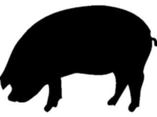 Sticker Custom Preview Image #026172 Animals Silhouettes Pig02