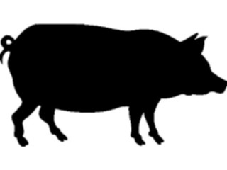 Sticker Custom Preview Image #026173 Animals Silhouettes Pig03